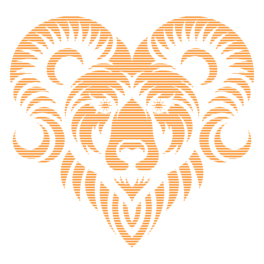 Amber Horned Bear with scanlines.